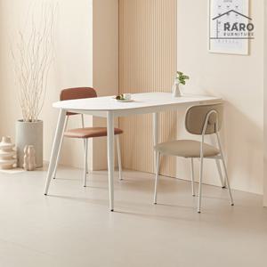 라로퍼니처 조이 1350 반타원 포세린 세라믹 4인 식탁 세트 (식탁+의자2)