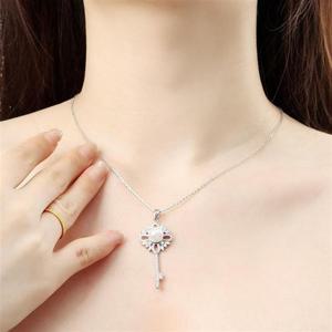 [비쥬홀릭] 실버925 백금도금 진주 키 목걸이(쇼핑백포함)