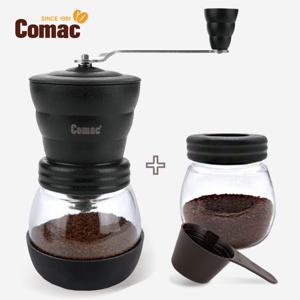 코맥 세라믹날 커피그라인더 유리(원통) (MC1)+보관용기 + 스푼