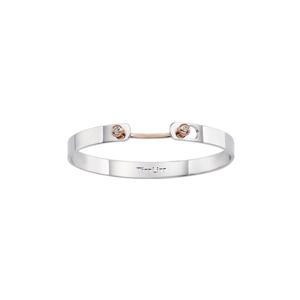 [티르리르] 투톤 솔리드 패션화이트 팔찌 HBGMB0005C-2