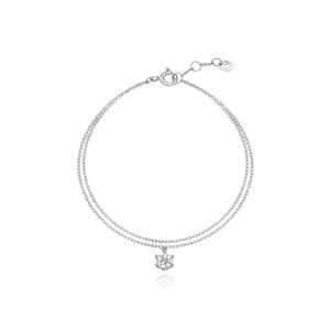 [티르리르] 싱글 라운드 큐빅 실버화이트 팔찌 TBSSVW10678M