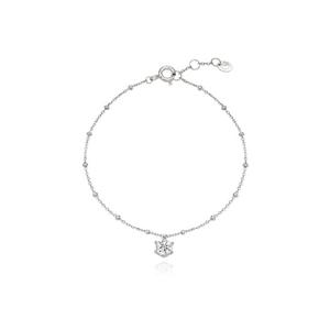 [티르리르] 볼 체인 라운드 큐빅 실버화이트 팔찌 TBSSVW10672M