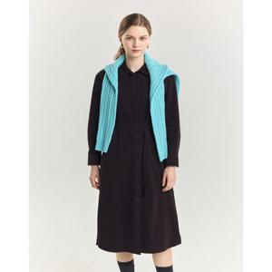 헤지스 여성 24FW 코듀로이캐시미어 버건디 셔츠형 원피스 HSDR4D902D2