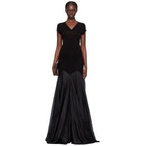 25 FW 릭오웬스 여성 블랙 디바인 맥시 드레스 241232F055024