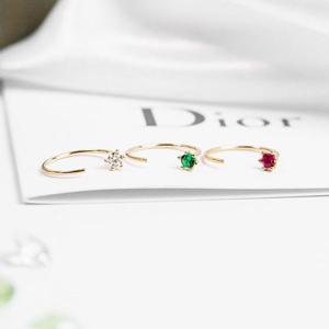 (10K 골드) (낱개판매) 쉐르 큐빅 귀걸이