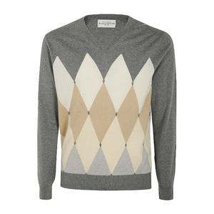 발란타인 브이넥 아가일 풀오버 스웨터 B2P00114CA8094 95131