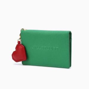 [질스튜어트] 그린 양각 로고 소가죽 카드지갑 JAWA5E333E2