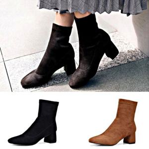 니삭스부츠 앵글부츠 미들굽 스웨이드 여성 패션구두