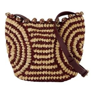 바네사 브루노 투톤 위븐 라피아 크로스바디 백 5EVE22 V40745