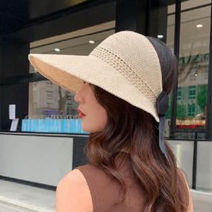 아트박스/이룸 리본 돌돌이 썬캡 챙넓은 와이어 선캡 창모자