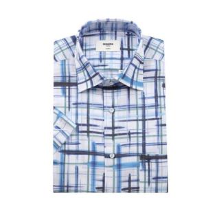 [레노마(셔츠)][롯데 청량리점]레이어드 체크 프린트 반소매 일반핏셔츠 RPUSG1281BU