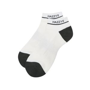 헤지스 골프 25FW 화이트 남성 로고 프린트 숏 삭스 HUSS5F601OW