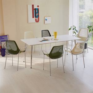 베스트리빙 스칸디 크롬 제트라팔걸이 1800 6인 사각/타원 세라믹 식탁세트