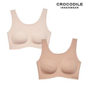 [크로커다일] 소프트 나일론모달 패드일체형 U넥 브라2종 아몬드베이지 토프베이지 CDWBR5O1415
