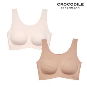[크로커다일] 소프트 나일론모달 패드일체형 U넥 브라2종 소프트오트 토프베이지 CDWBR5O1315