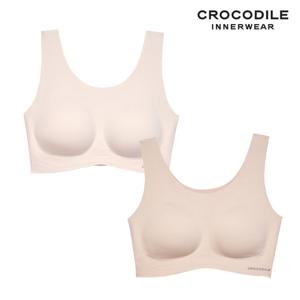 [크로커다일] 소프트 나일론모달 패드일체형 U넥 브라2종 소프트오트 아몬드베이지 CDWBR5O1314