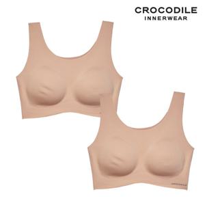 [크로커다일] 소프트 나일론모달 패드일체형 U넥 브라2종 토프베이지 CDWBR5O15_2