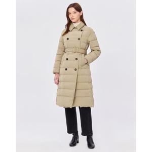 헤지스 여성 24FW 가격인하스테디셀러덕다운 베이지 트렌치형 벨티드 롱 중량다운 점퍼 WSJU4D922CM