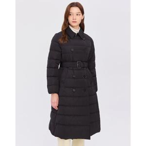 헤지스 여성 24FW 가격인하스테디셀러덕다운 블랙 트렌치형 벨티드 롱 중량다운 점퍼 WSJU4D922BK