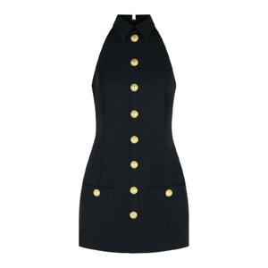 25FW Balmain 블랙 Virgin 울 쇼트 드레스 FF1R5131WC090PA TP565409581