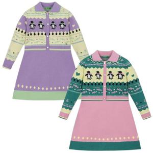 [베네통키즈]펭귄 자카드 니트 원피스 QAOP29461