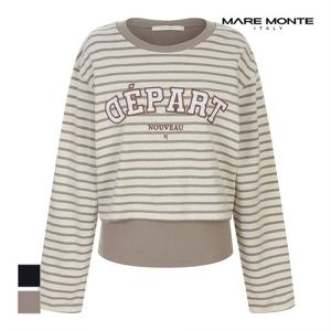 [마레몬떼] 스트라이프 배색 티셔츠_M243MTS16D0