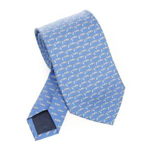 페라가모 실크 프린트 패턴 내로우 타이 351363789409 002