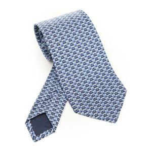 페라가모 패턴 실크 내로우 타이 351313788905 003