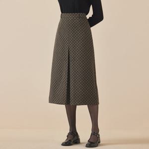 [매긴]체크 프론트 맞주름 스커트_PBMF5W1SK8300