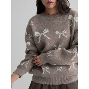 (356151SM1A) [에잇세컨즈] 리본 그래픽 풀오버  베이지