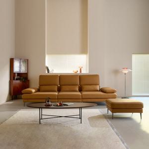 [다우닝] 모션 3.5인 쿼드 스윙 전체 통가죽 소파+스툴