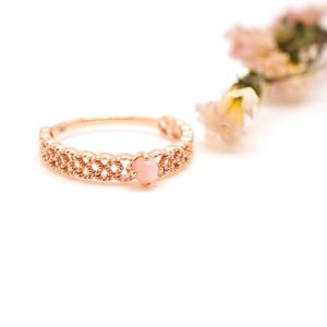 오팔하우스 14k 핑크오팔 매쉬 레이어드링 OPDLR1307