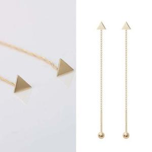 정품 14K 골드 세모 롱 귀걸이 피어싱_한쪽