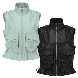 [양말증정]여성 페이크레더 믹스 점퍼 베스트 (421D3JV308)