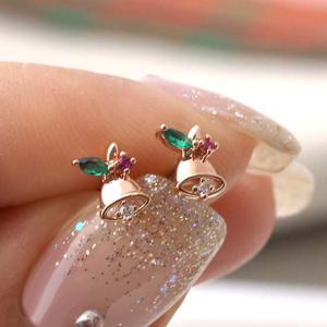 크리스마스 큐빅 징글벨 종 써지컬 스틸 피어싱