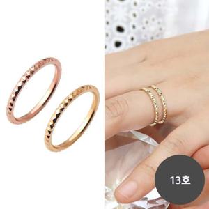 14K 로즈골드 골드 할로우 삼각 컷팅 금 반지 13호