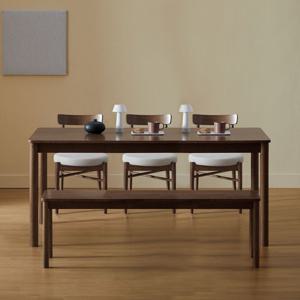 [베스트리빙] 루빈 라운드 로나 1600 6인 원목 식탁세트/식탁1개+벤치1개+의자3개