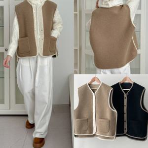 나야홍 / 위쉬몰 BN 에이치양털단추베스트(T456H512) 빅사이즈