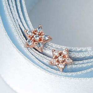 14K 골드필드 핀 블루 큐빅 별 스타 피어싱