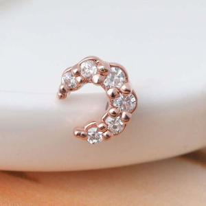 14K 골드필드 핀 큐빅 미니 달 피어싱