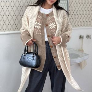 나야홍 / 빅사이즈 512 네추럴짜임숄가디건 DLTV486