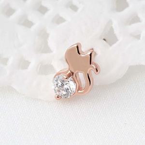 14K 골드필드 핀 큐빅 고양이 베이직 피어싱