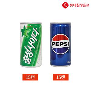칠성사이다 펩시콜라 190ml 2종 30캔 세트