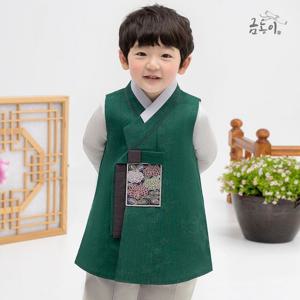 [금동이한복]남초록국화보 아동한복 남아한복