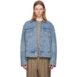 25 FW 아미 파리스 남성 블루 코튼 아미 파리 데님 트러커 재킷 251482M177002