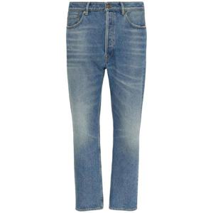 Golden Goose Golden Happy 코튼 스톤워시드 진 80I-ZCN025