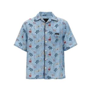 프라다 반팔 셔츠 UCS524SOOO17OYF0076 Light Blue