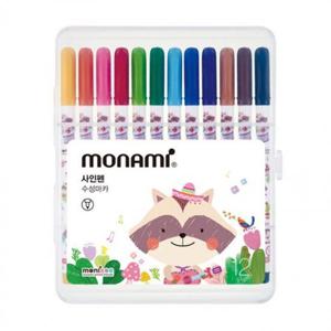 모나미 모니주 사인펜 싸인펜 12색 핑크