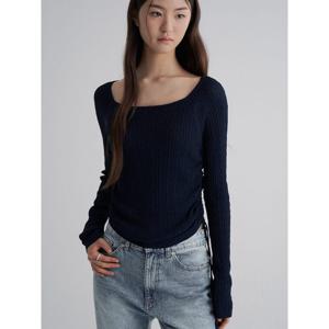 (325851LY7R) [에잇세컨즈] 케이블 사이드 셔링 긴소매 풀오버  네이비