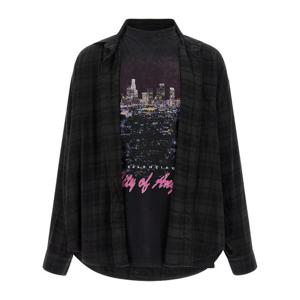 발렌시아가 시티 오브 엔젤 그래픽 체크 셔츠 839196TSM30 1852